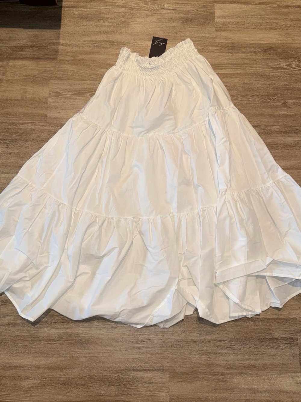 BUCKETLIST White Tiered A-Line Maxi Skirt